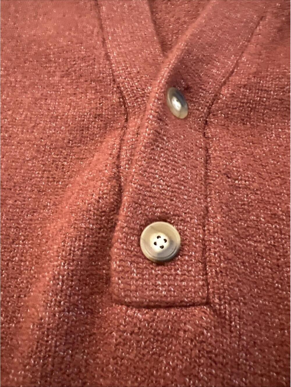 $168 Faherty Jackson V Neck Popover Sweater Smoked Paprika Size Medium - Picture 6 of 12